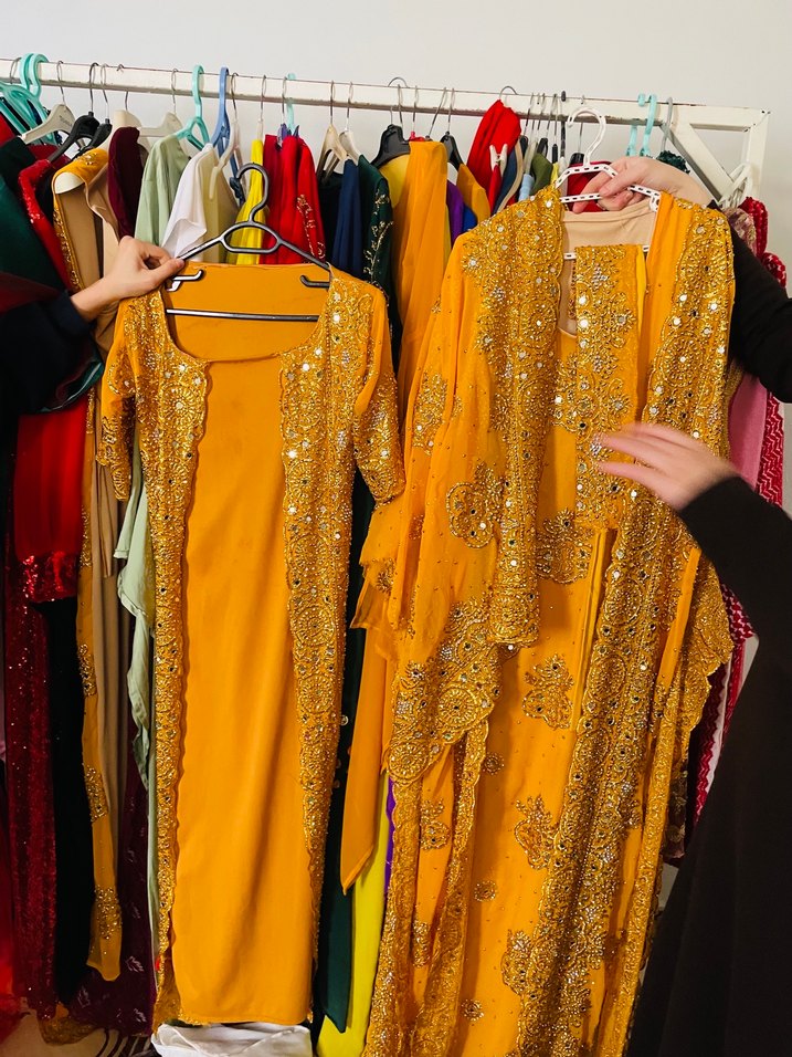 Uzun Sarı Bohem Drapeli Kadın Hint yöresel - Görsel 4