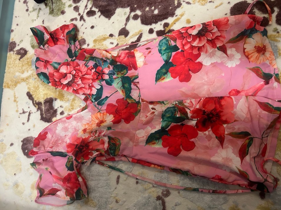 Pembe Çiçekli Bohem kıza tulum - Görsel 2