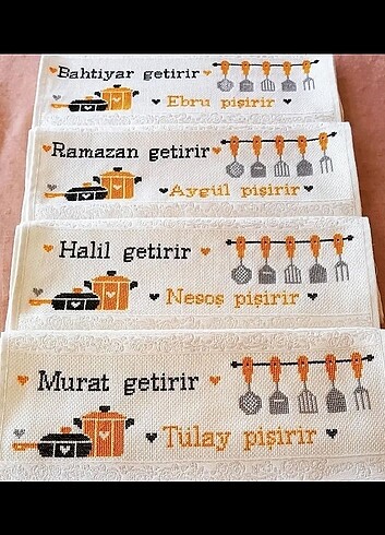 İsimli mutfak havlusu kanavice 