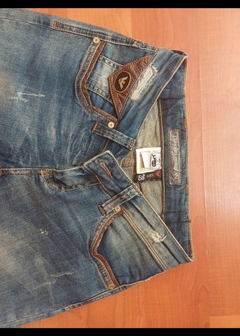 Armani Vintage Nakışlı Mavi Kadın Denim Pantolon - Görsel 2