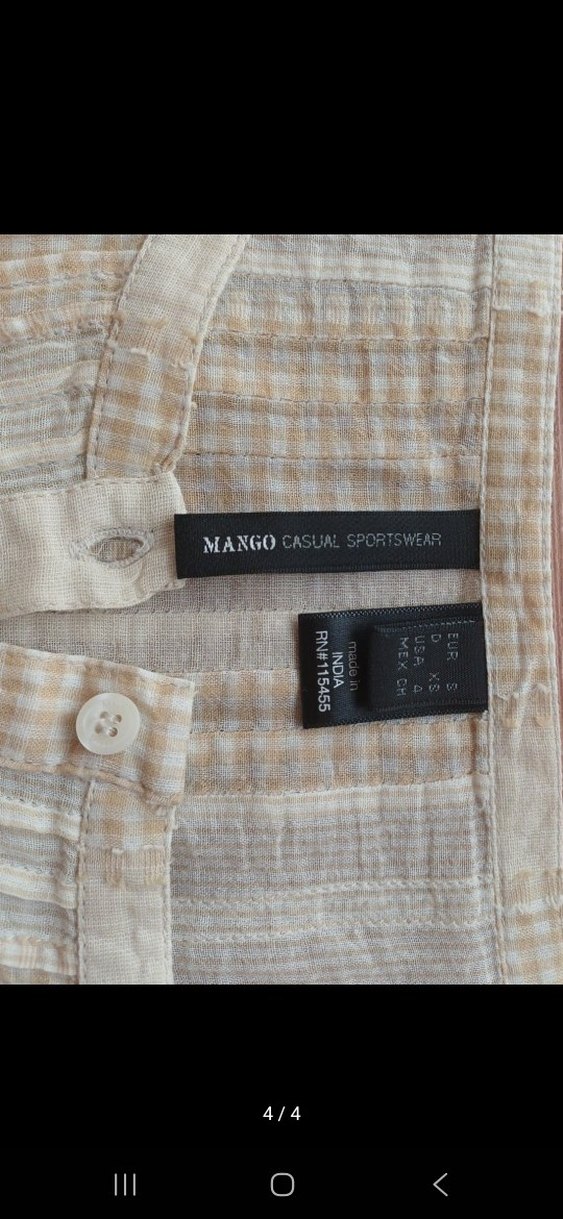 Mango elbise Bej Pliseli Keten Midi Elbise - Görsel 4