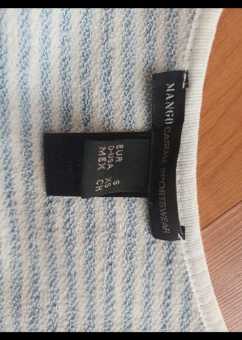 Mango mavi Çizgili Kolsuz Midi Elbise - Görsel 3