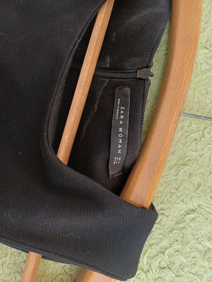 Zara Siyah Pilili Midi Elbise - Görsel 3