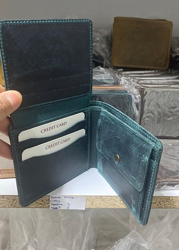 Kahverengi-yeşil Crazy Vintage Erkek Cüzdanı - Görsel 5