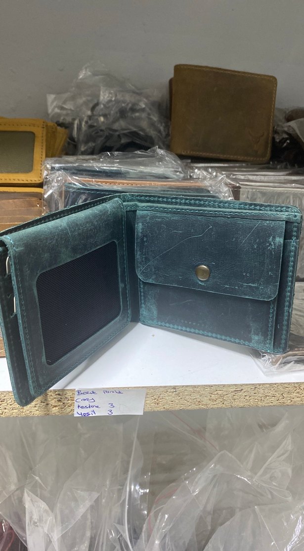 Kahverengi-yeşil Crazy Vintage Erkek Cüzdanı - Görsel 4