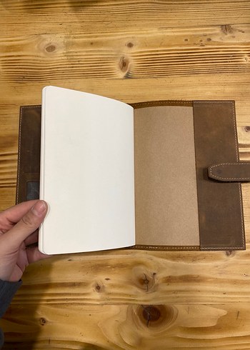 Kahverengi Vintage deri Erkek defter kılıfı - Görsel 3