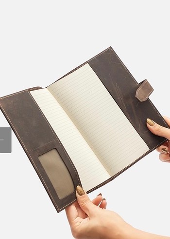 Kahverengi Vintage deri Erkek defter kılıfı - Görsel 8