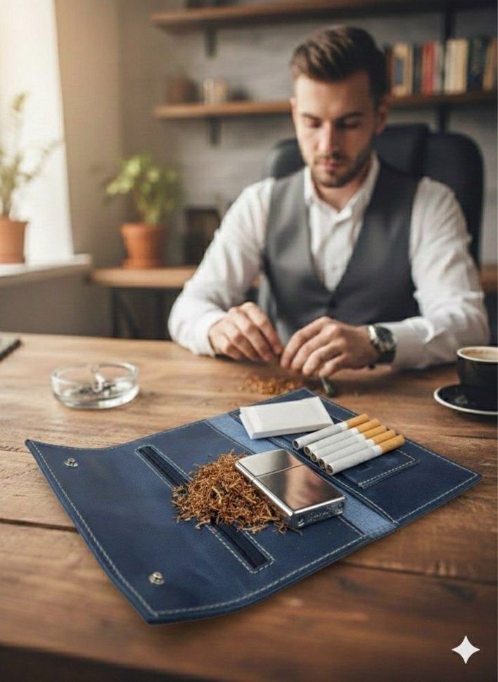 Deri Fermuarlı Tütünlük sigara kılıfı - Görsel 3