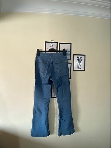 38 Beden mavi Renk Flare jean