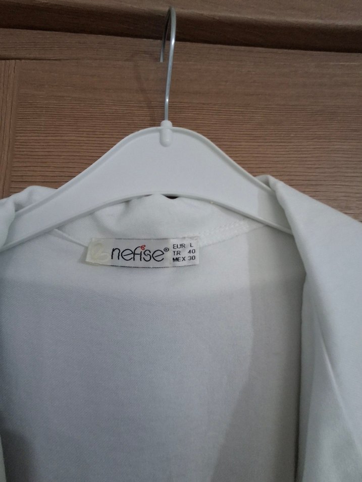 Beyaz Keten Uzun Kadın Trençkot - Görsel 4