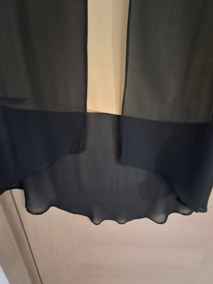 Uzun Kol,  şifon detaylı hardal Tunik - Görsel 4