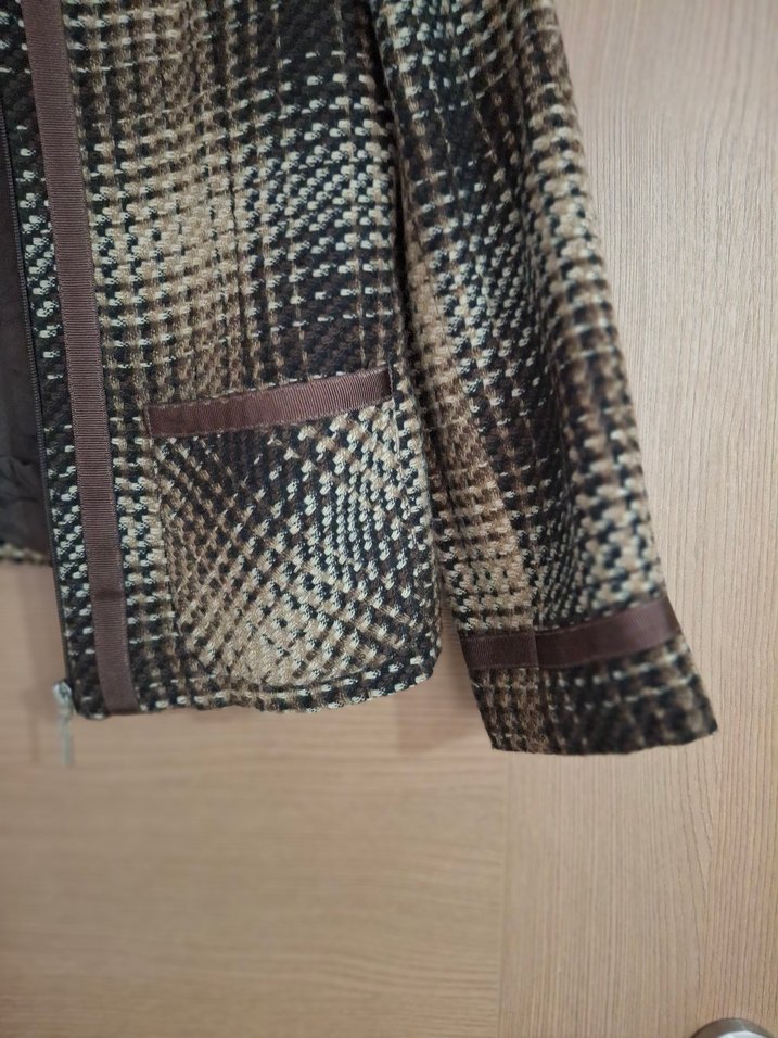 kahverengi tüvit kısa Ceket - Görsel 3