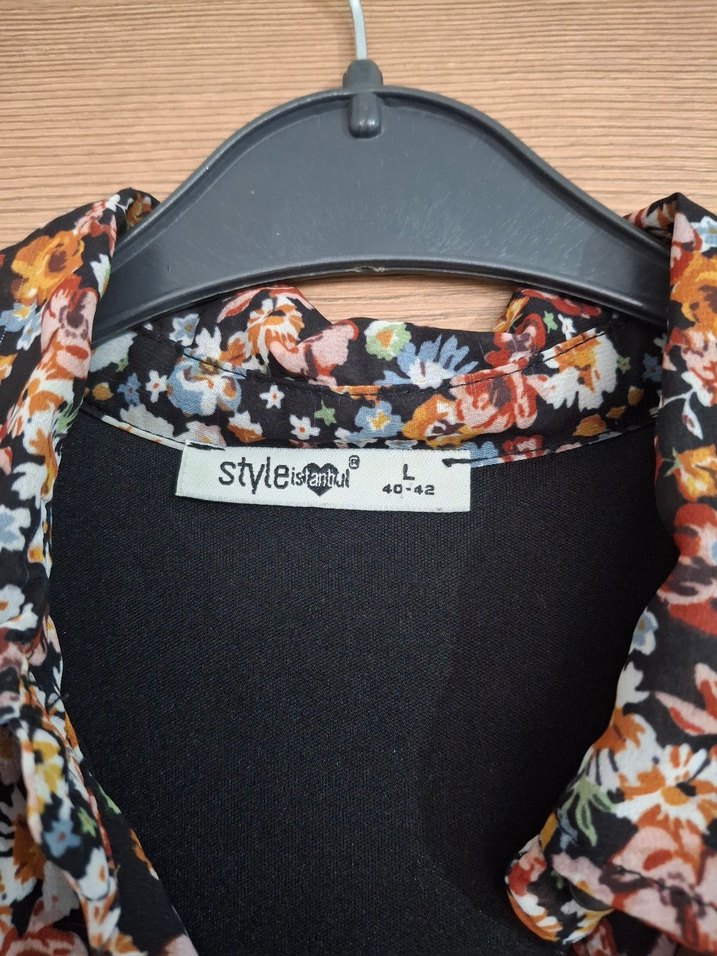 Çiçek Desenli Uzun Kollu Bohem Elbise - Görsel 5