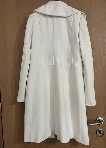 Beyaz Kadın Uzun Kaban - Görsel 6