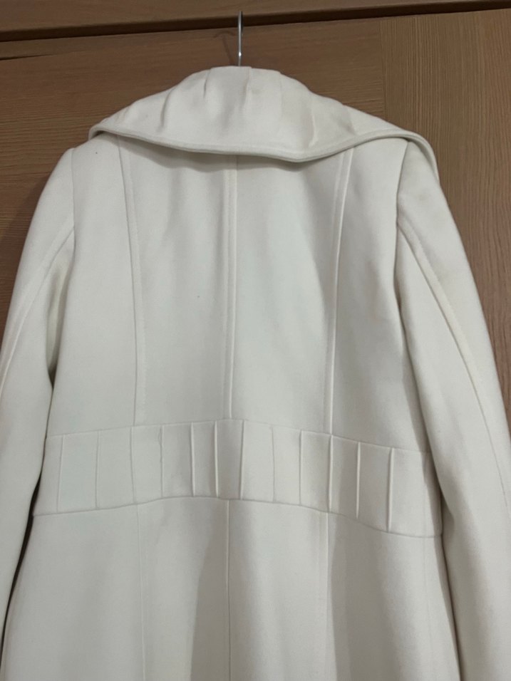 Beyaz Kadın Uzun Kaban - Görsel 5