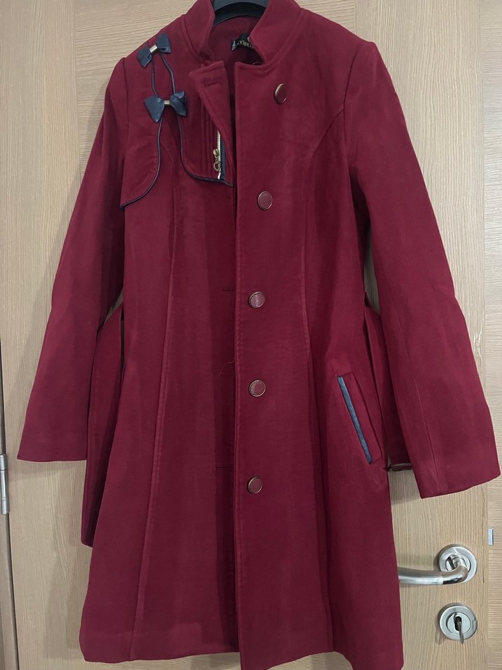 Bordo Kadın Kaban - Görsel 2