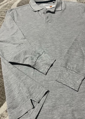 Gri Uzun Kollu Yün Polo Tişört - Görsel 4