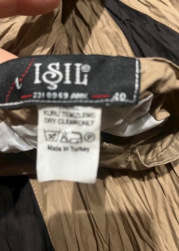 Pilili Kahverengi ve Siyah Uzun Keten Etek - Görsel 3