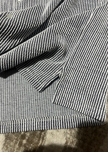 Erkek Gri Kısa Kollu esnek Gömlek - Görsel 4