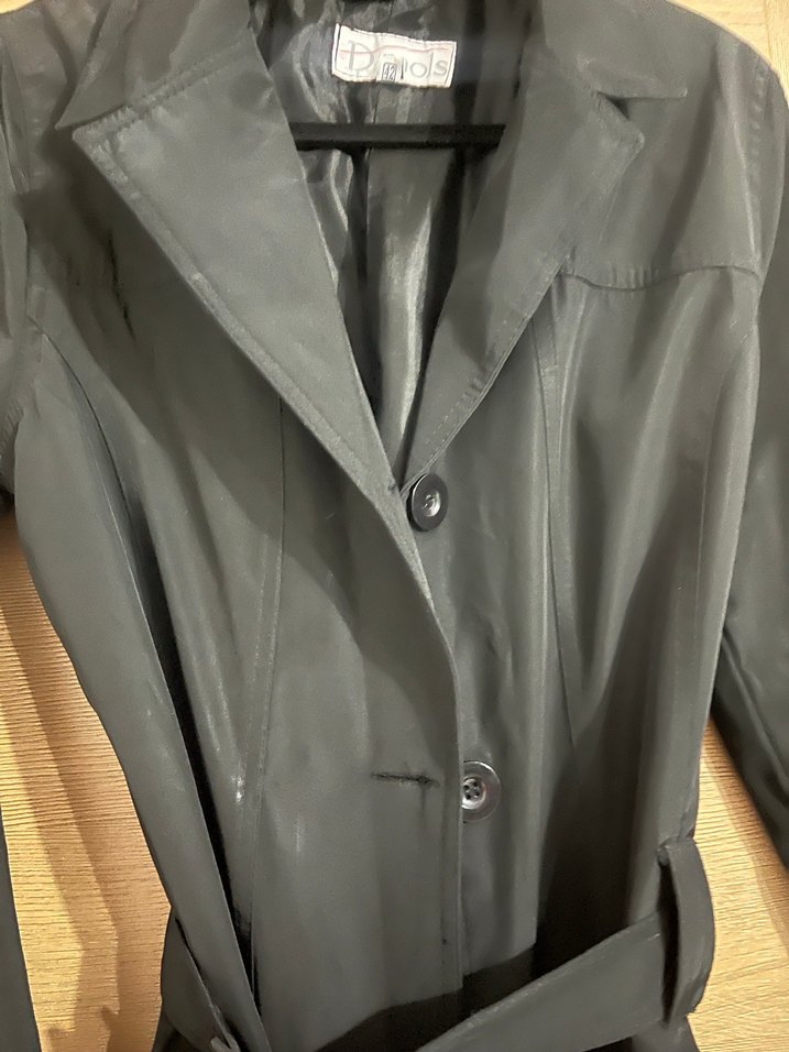 Kuşaklı Siyah Kadın Trench Coat - Görsel 4