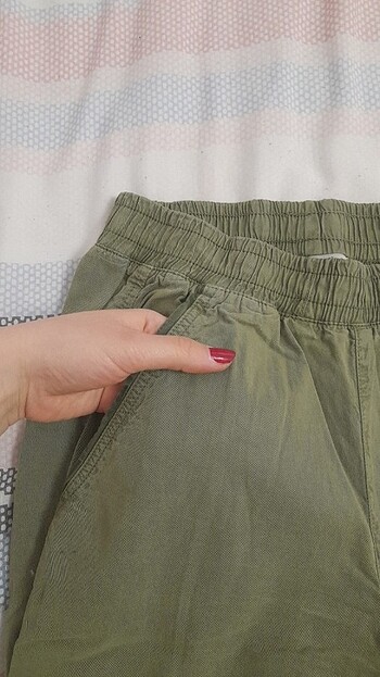 Oxxo yeşil beli lastikli pantolon  - Görsel 5