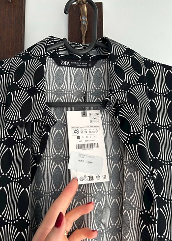 Zara siyah beyaz desenli gömlek - Görsel 2