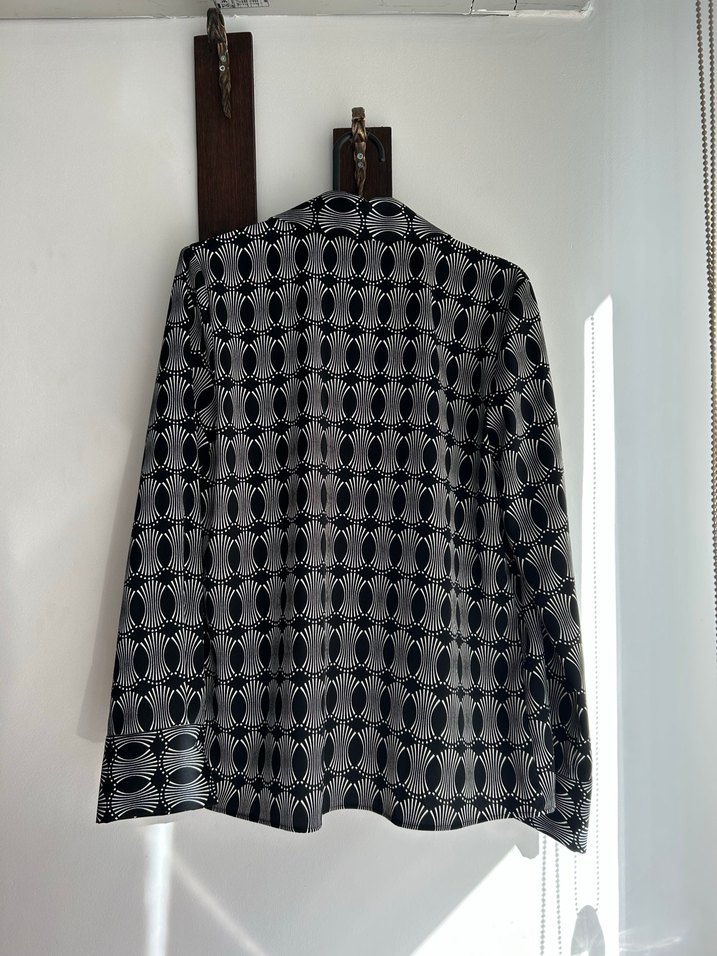 Zara siyah beyaz desenli gömlek - Görsel 3