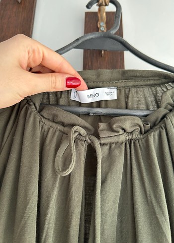 Haki yeşili gömlek bluz - Görsel 3