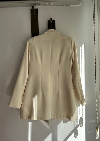 Bej Kadın Düğmeli Blazer Ceket - Görsel 4