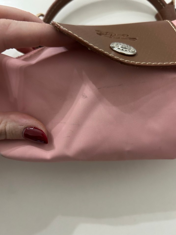Pembe mini Longchamp çanta - Görsel 3