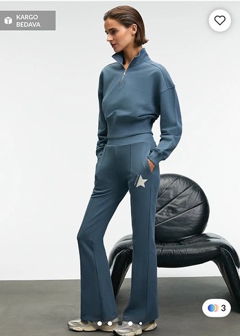 Mavi Kadın Denim İkili Alt Üst Eşofman Takımı - Görsel 2