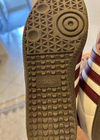 Bordo Pembe Kalp Desenli Adidas Samba Spor Ayakkabı - Görsel 4