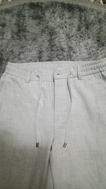 Erkek spor kumaş pantolon rengi çok açık gridir - Görsel 2