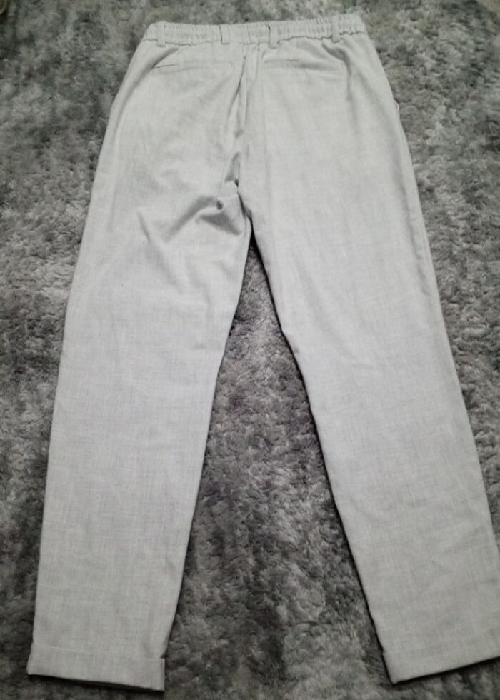 Erkek spor kumaş pantolon rengi çok açık gridir - Görsel 4