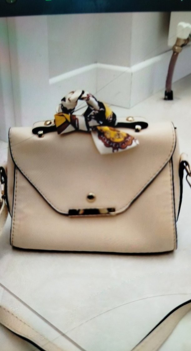 krem Deri Tokalı Bohem Kadın Çanta - Görsel 2