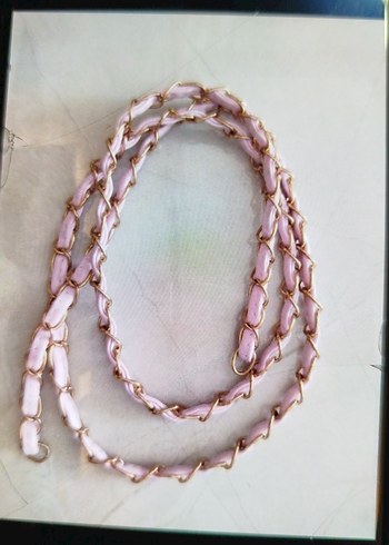 Pembe Zincir Detaylı çanta askısı - Görsel 3