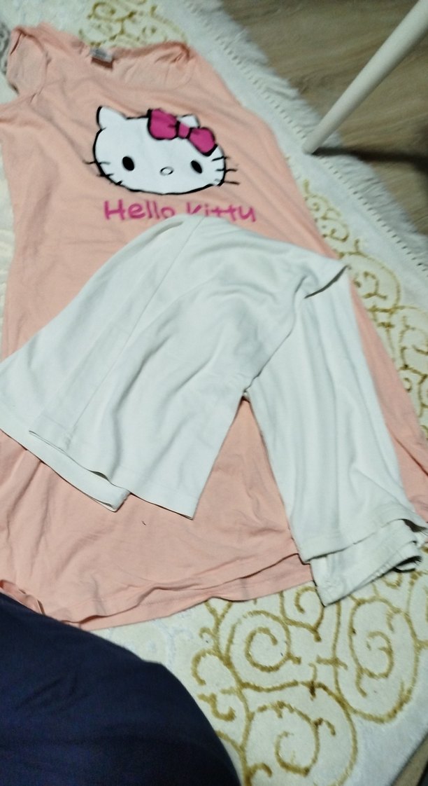 Pembe Baskılı Kadın Midi Gecelik - Görsel 3