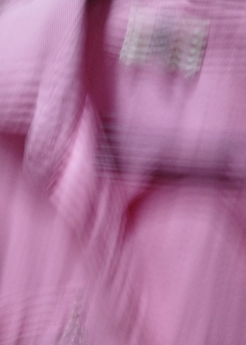 Düğmeli Pembe Kadın  kot Gömlek - Görsel 2