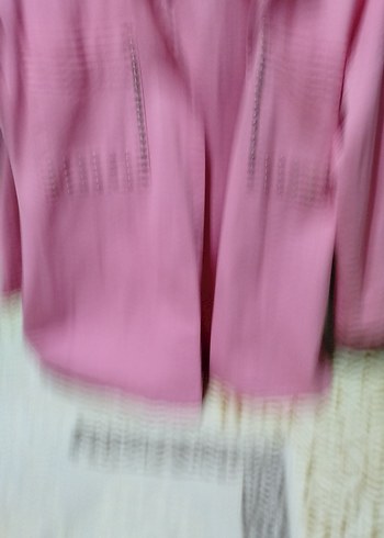 Düğmeli Pembe Kadın  kot Gömlek - Görsel 5