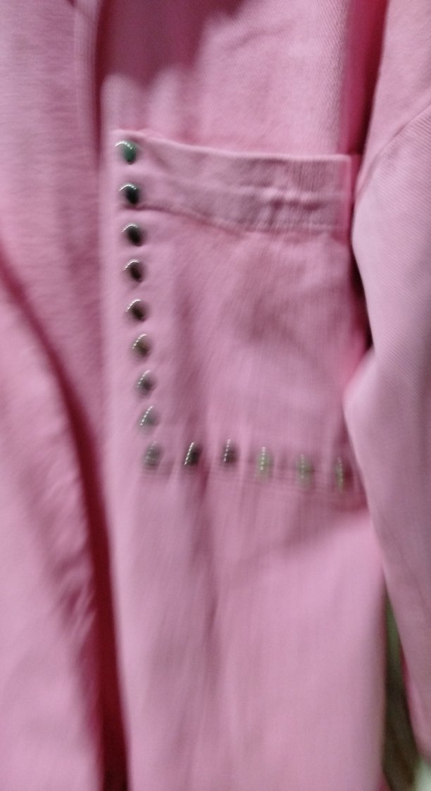 Düğmeli Pembe Kadın  kot Gömlek - Görsel 4