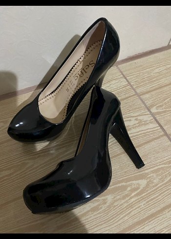 Kadın Siyah Rugan platform Topuklu Ayakkabı - Görsel 2