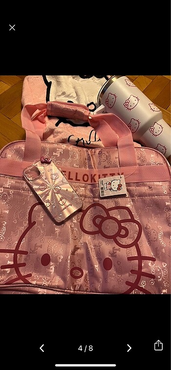 Beden pembe Renk Hello kitty seyahat çantası büyük