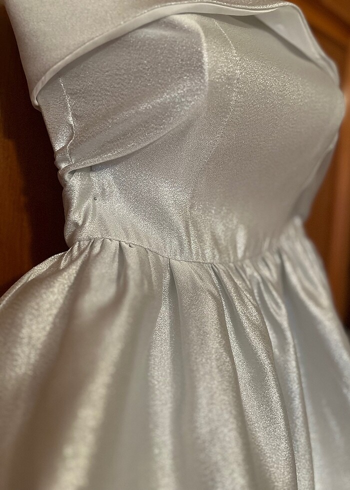 Simli ışıltılı parti mezuniyet elbisesi mini - Görsel 4