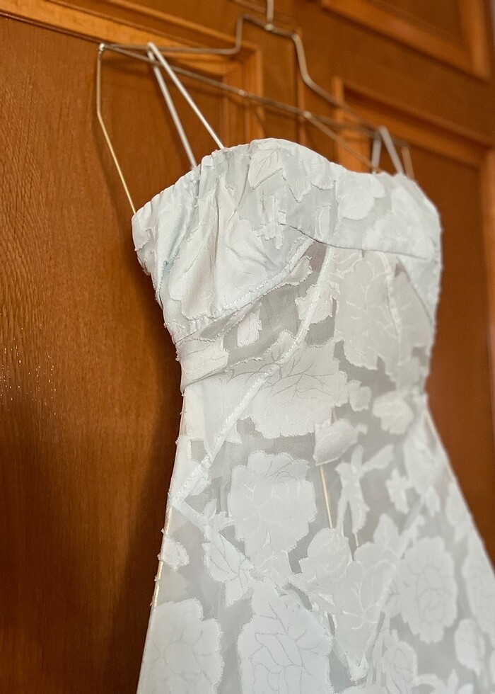 House cb model pastel yeşil elbise maksi dantel mezuniyet - Görsel 4