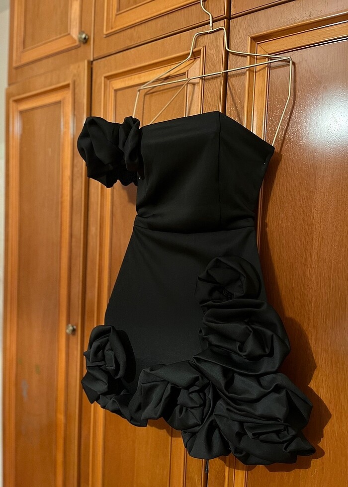 Farfetch modeli çiçekli 3d mini elbise mezuniyet - Görsel 2