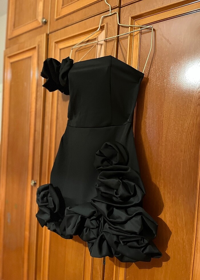 Farfetch modeli çiçekli 3d mini elbise mezuniyet - Görsel 4