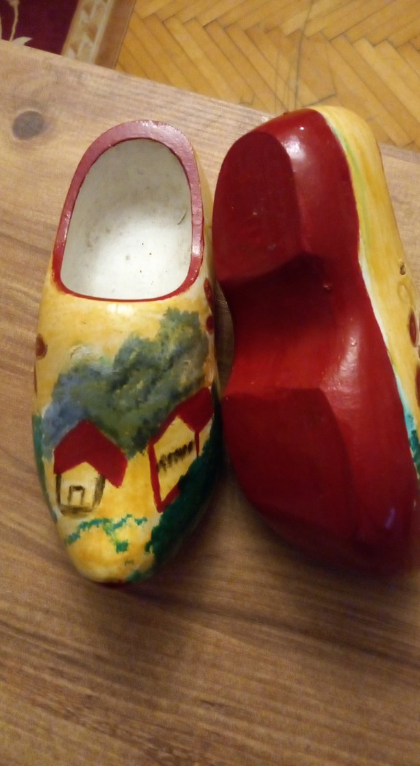 El Boyaması Sarı Ahşap Dekoratif Kütük Ayakkabılar - Görsel 3