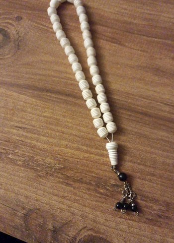 Bohem Minimalist Erkek Tesbih Beyaz Boncuklu - Görsel 2