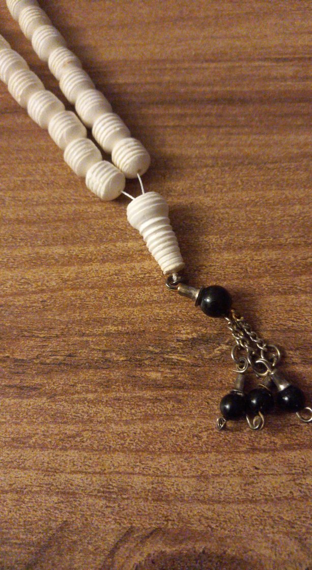 Bohem Minimalist Erkek Tesbih Beyaz Boncuklu - Görsel 3