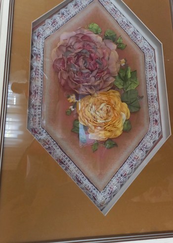 Bej Çerçevede Çiçek Desenli Tablo - Görsel 4